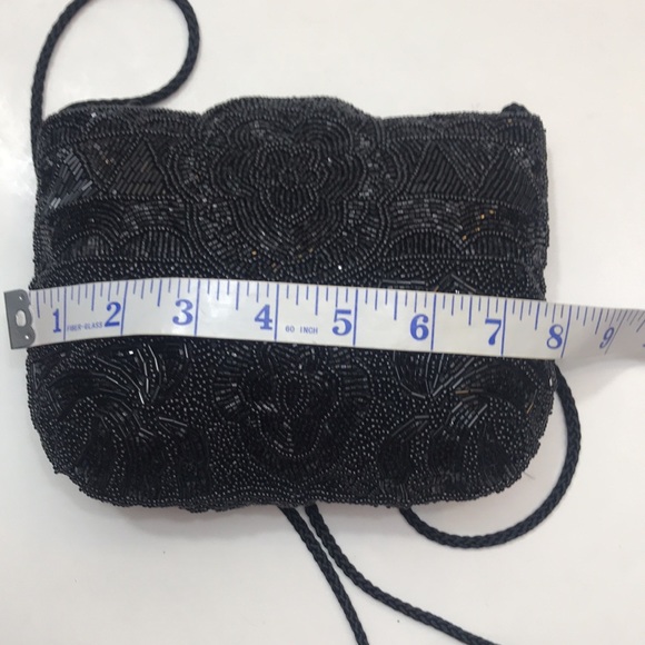 Vintage black beaded purse, EVC - Picture 5 of 6